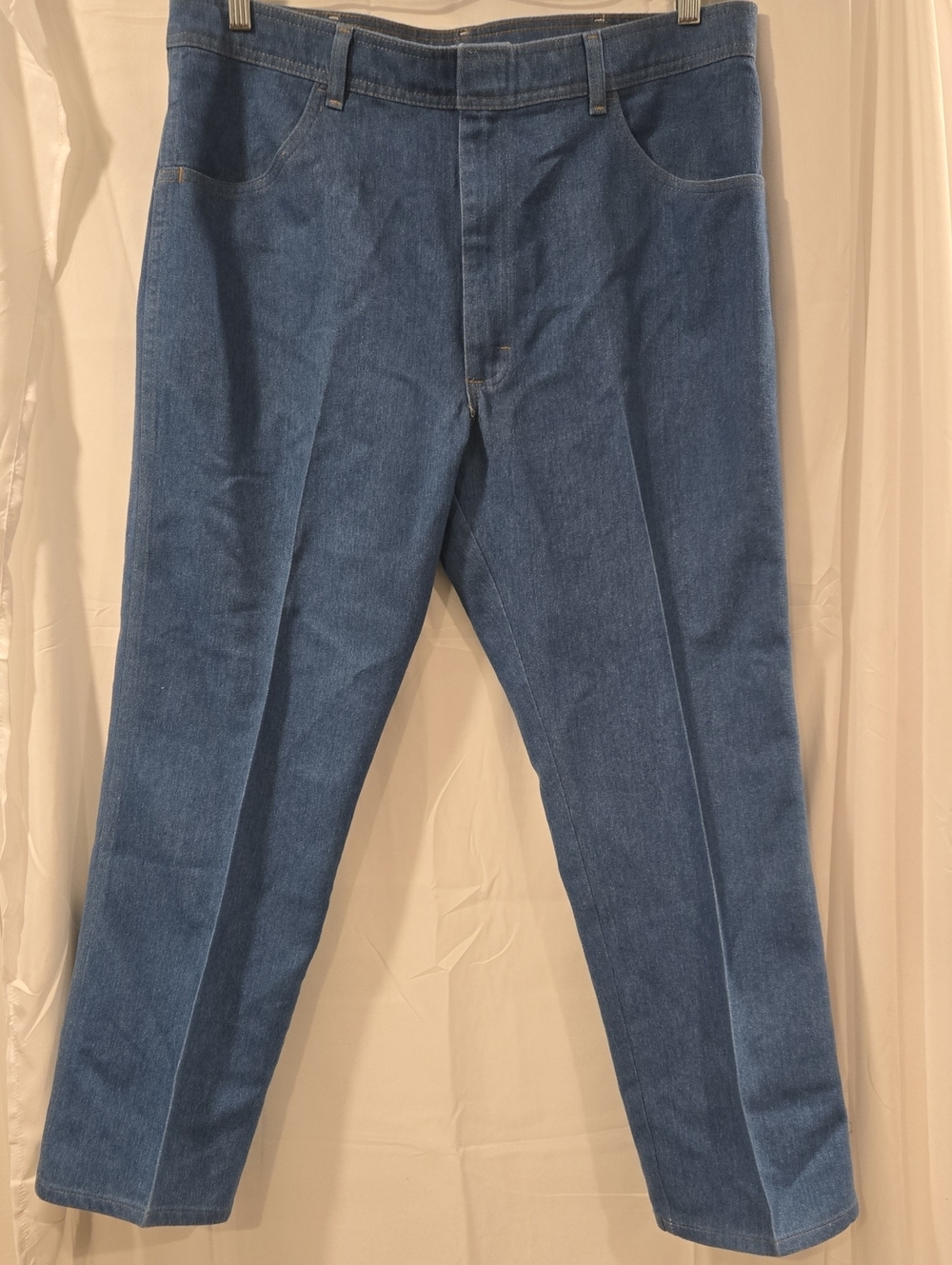 Vintage Wrangler Blue Denim Western Flat-Front Trousers